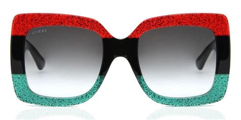 gucci glittered gradient oversized square sunglasses dupes